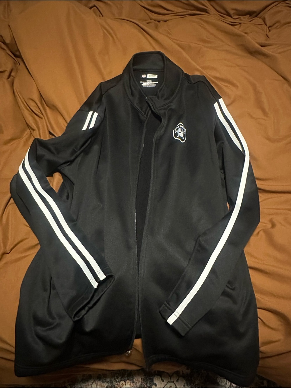 Las Vegas Raiders Athletic Track Jacket with White Stripes